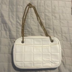 Faux leather white &gold crossbody/shoulder bag (universal)
